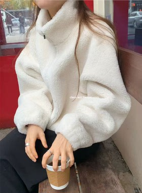 class韩国直邮121106 OUNCE 韩代2025款  小立领毛毛外套