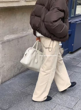 韩现class韩国直邮102805 OUNCE 韩代2025款  加绒灯芯绒休闲裤