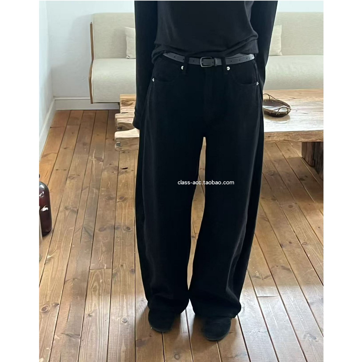 class韩国直邮111303 TASTE 韩代2025款  内里加丝绒弯刀裤