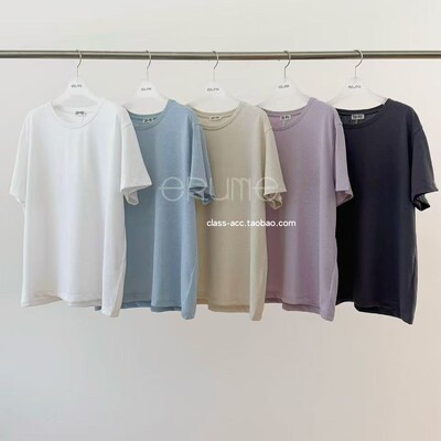 韩现class韩国直邮1032908 ERUME 韩代2026款  清爽宽松麻料短袖T