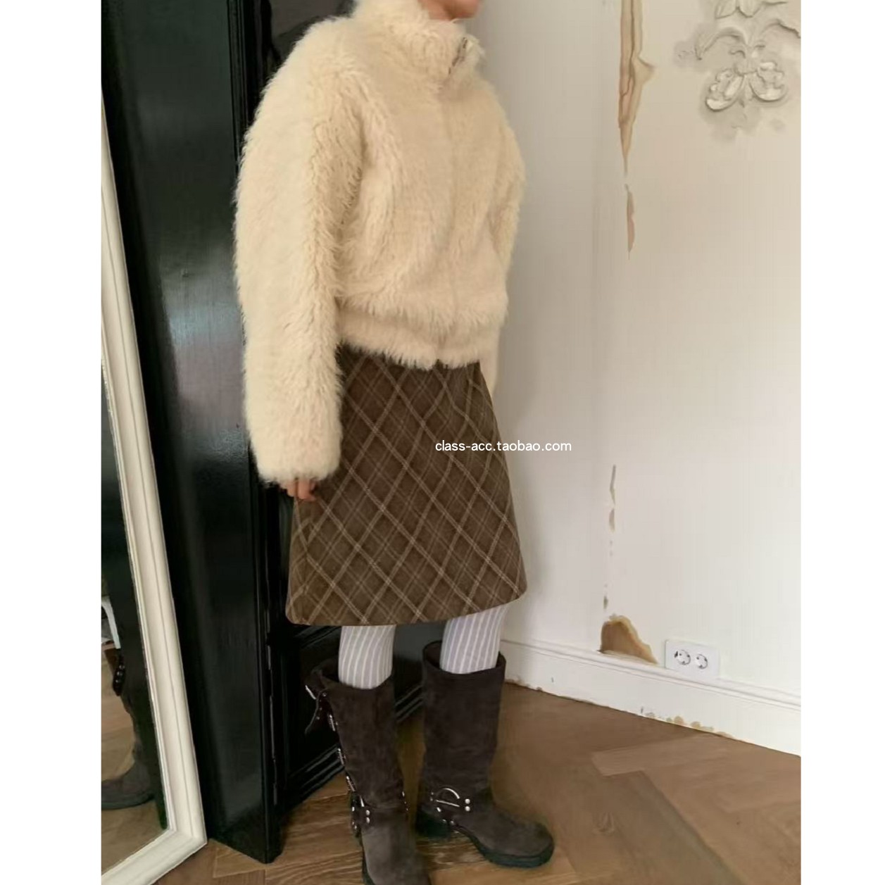 class韩国直邮120803 meet me 韩代2025款  格子半裙