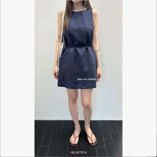 class韩国直邮052423 Helvetica 韩代2026款 亚麻无袖连衣裙