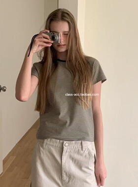 class韩国直邮1032704 GABRIELLE 韩代2026款  条纹短袖T