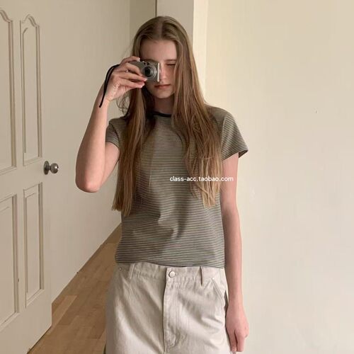 class韩国直邮1032704 GABRIELLE 韩代2026款  条纹短袖T