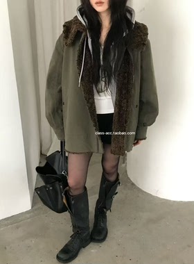 韩现class韩国直邮110301 nuese 韩代2025款  毛毛外套