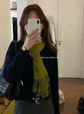 韩现class韩国直邮102809 OUNCE 韩代2025款  羊毛1oo多颜色围巾