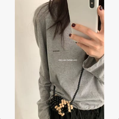 class韩国直邮1033108 UNDERSON 韩代2026款  纯棉小标长袖T