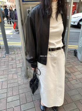 class韩国直邮012211 UNDERSON 韩代2026款  棉1oo开叉半裙