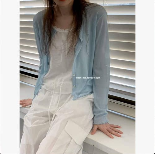 class韩国直邮052412 JUEDE 韩代2026款  木耳边轻薄小开衫
