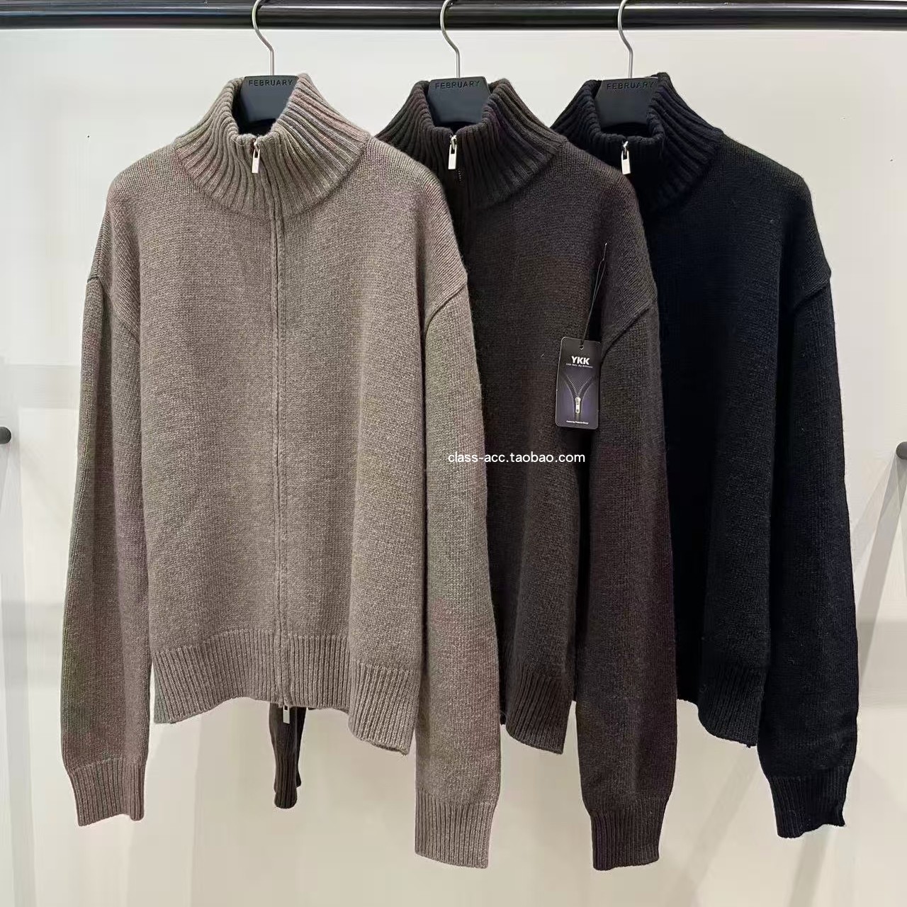 国现class韩国直邮112723 FEBRUARY.11 韩代2025双头拉链毛衣外套