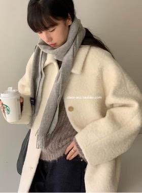 class韩国直邮101920 JINSIM 韩代2025 苏丽羊驼毛＋羊毛大衣