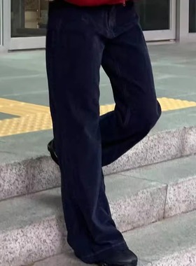 class韩国直邮111905OVER RICH韩代2025内里加丝绒显瘦微喇裤