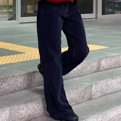 class韩国直邮111905OVER RICH韩代2025内里加丝绒显瘦微喇裤