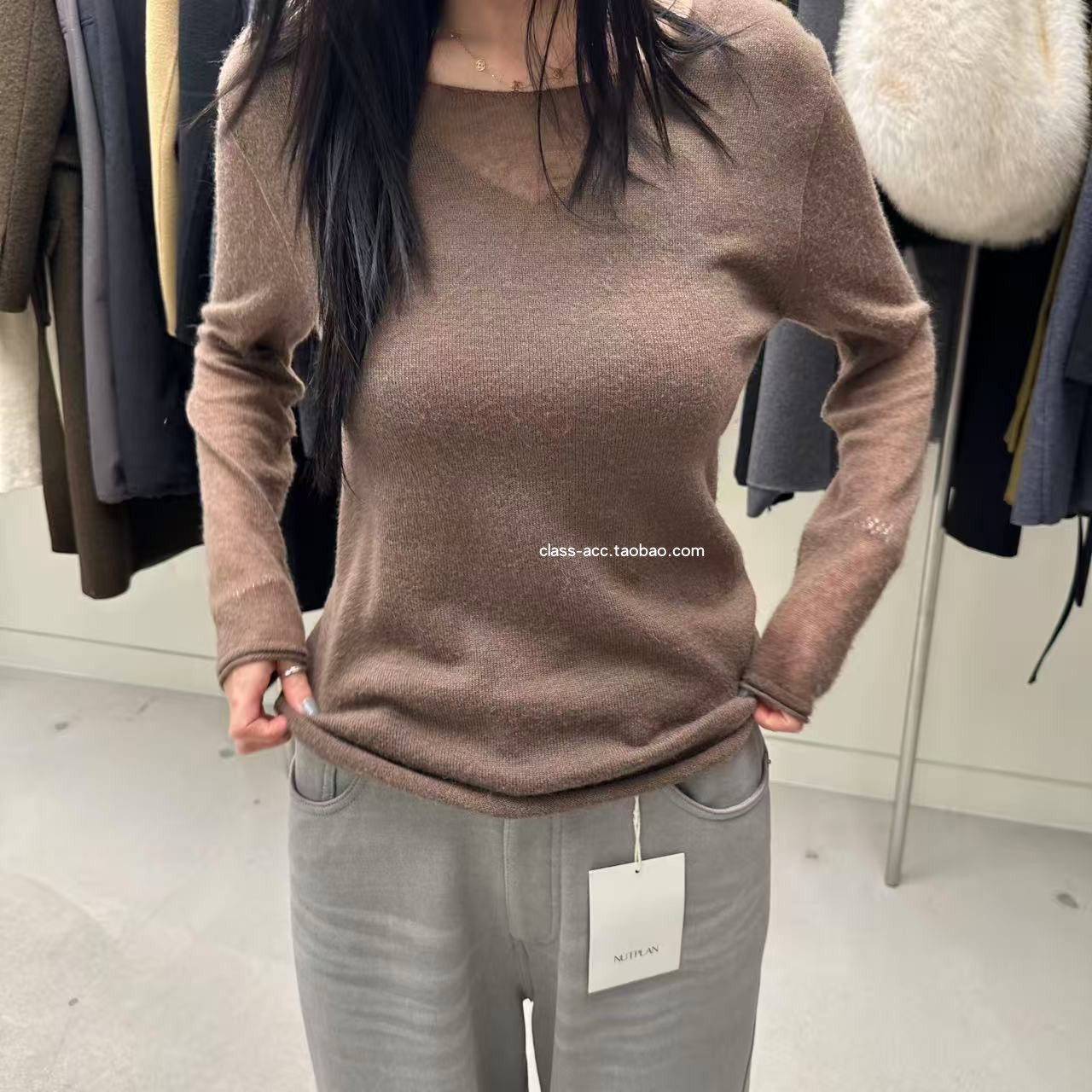 class韩国直邮120120 nutplan 韩代2025款  假两件针织T