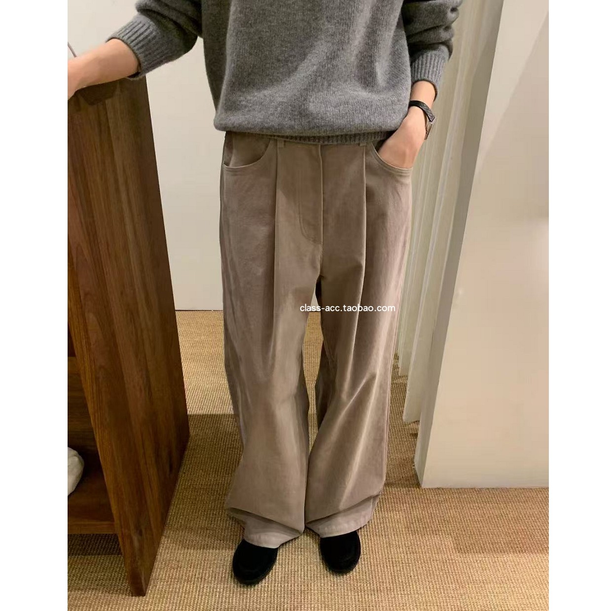 class韩国直邮111205 FEBRUARY.11 韩代2025自带弹力松紧腰休闲裤