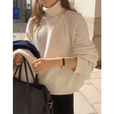 class韩国直邮111010 OUNCE 韩代2025款  大版宽松高领毛衣
