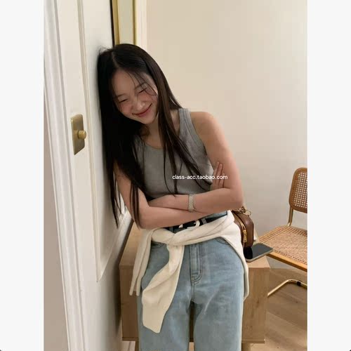 韩现class韩国直邮1040807 JINSIM 韩代2026经典款百搭纯棉小背心