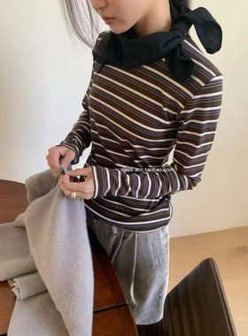 class韩国直邮122308 MARE 韩代2025款  条纹长袖T