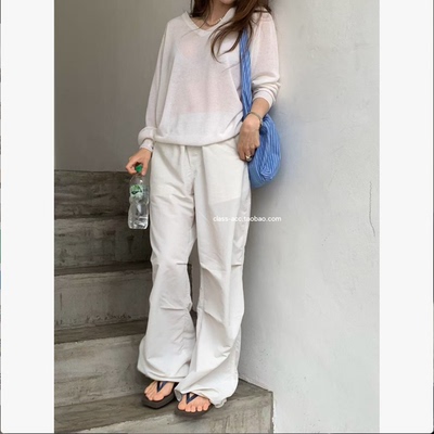 class韩国直邮1041606 OBJECT 韩代2026款  可束脚超薄休闲裤