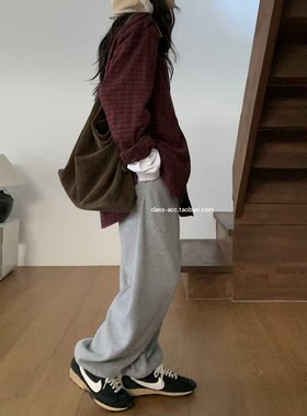 class韩国直邮112606 VERGAMOT 韩代2025款  摇粒绒束脚卫裤