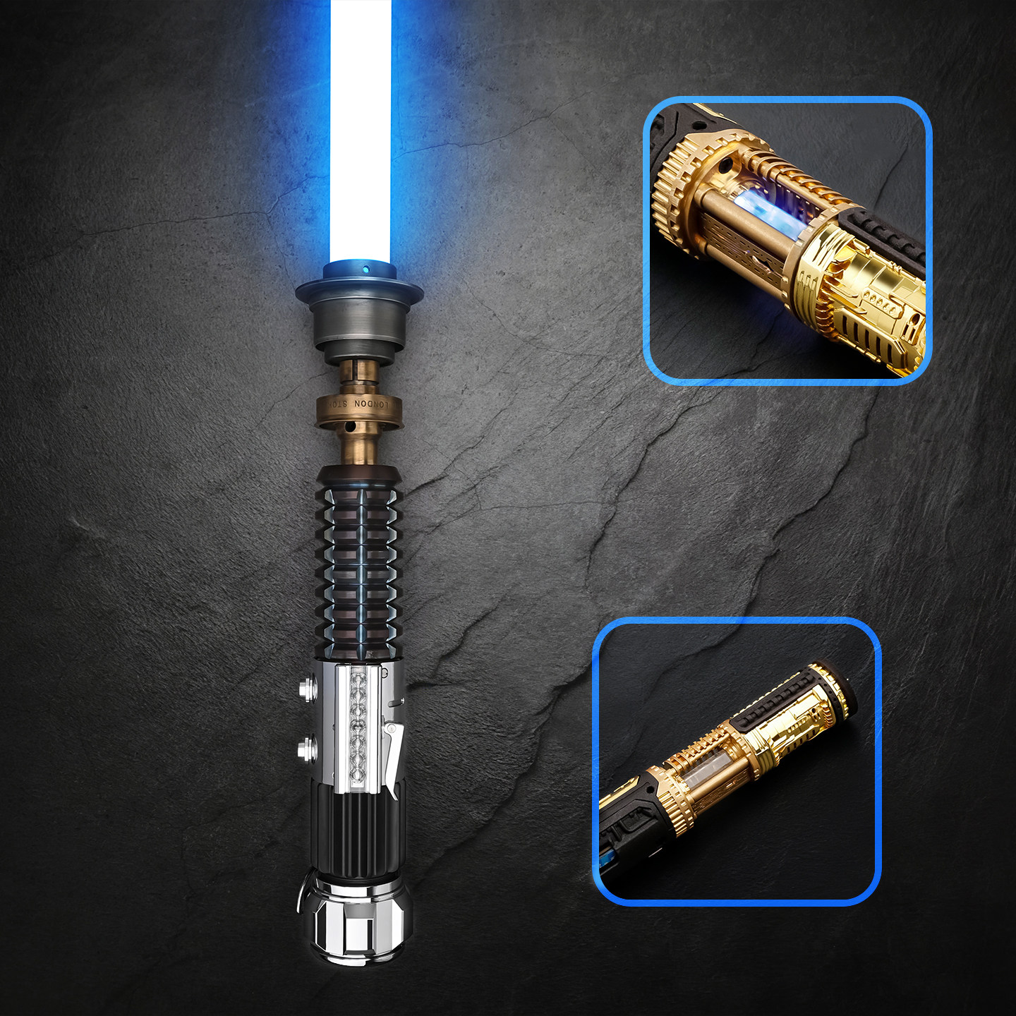 星球大战欧比旺光剑水晶内金属发光Proffie经典款收藏级碳钢材质