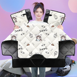 适用爱玛Q5电动车冬季挡风被加绒加厚冬天冬款电瓶车保暖防风罩