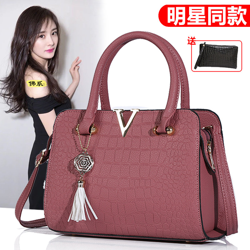 中年女包妈妈包2026新款韩版百搭鳄鱼纹单肩包大气简约斜挎手提包
