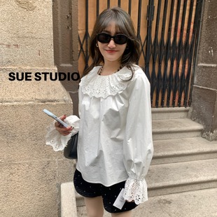 衬衫 SUE 新蕾丝花边法式 甜美减龄上衣S010 STUDIO十三行2024春季 款