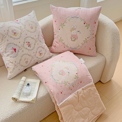 汽车纯棉抱枕被子两用车载折叠靠枕午睡沙发枕头毯子二合一空调被