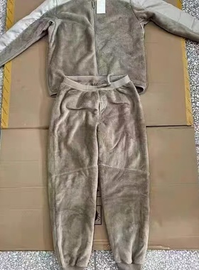 正品新款土黄色边防巡逻绒衣绒裤男抓绒裤拉链款冬季保暖内衣裤