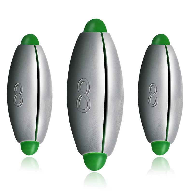 日式快速铅坠橄榄形 开口通心塑芯免拆线钓坠筏钓微铅钓鱼挂坠