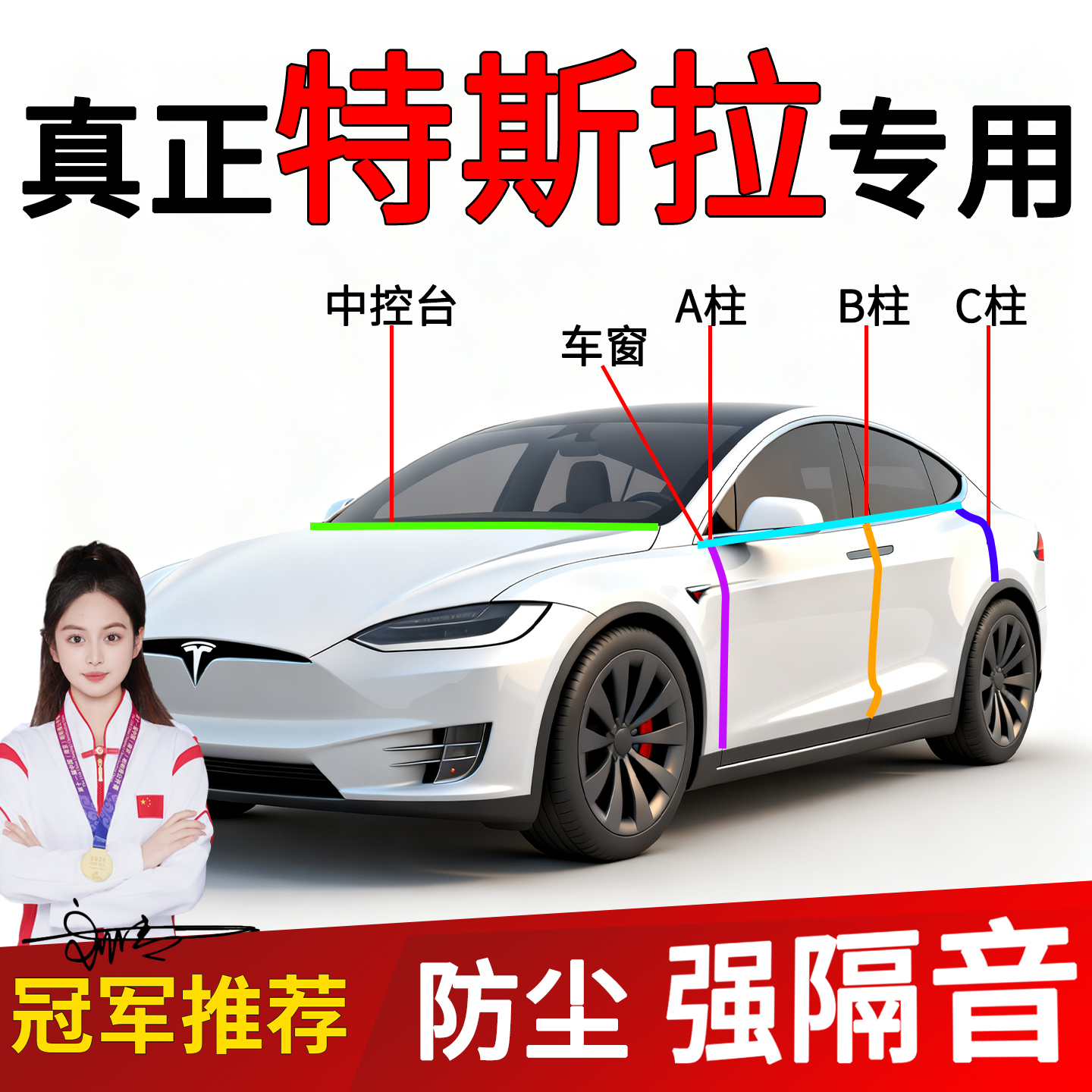 特斯拉ModelY/3隔音密封条