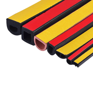 D型半圆发泡密封条自带背胶B型三元乙丙配电箱柜防水防尘橡胶条