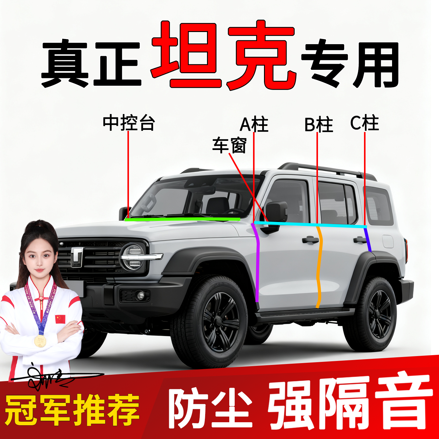 坦克车门A/B柱隔音密封条