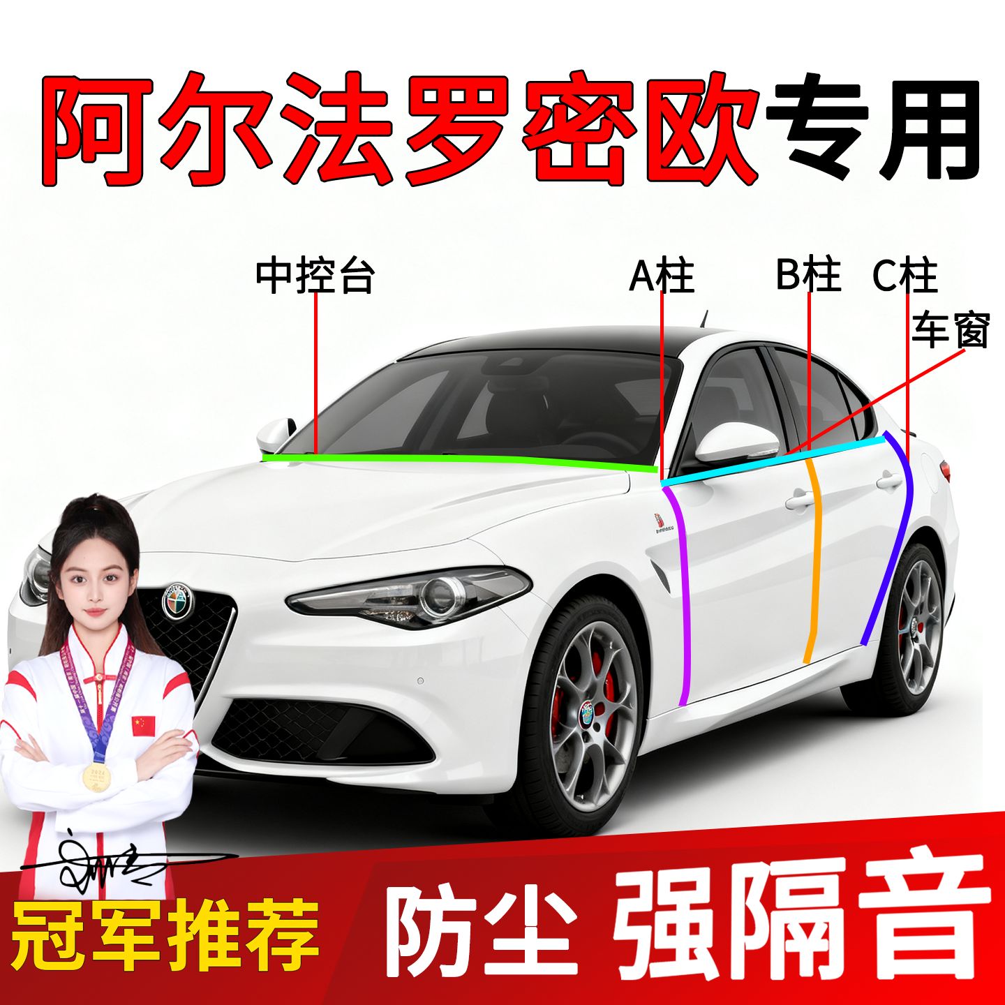 罗密欧朱丽叶A/B柱隔音密封条