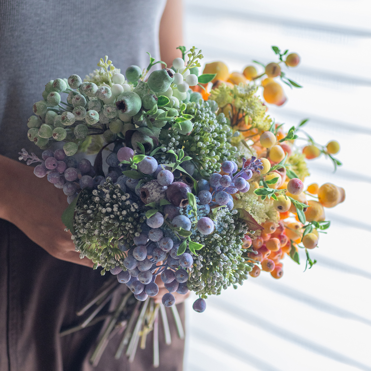 假花仿真花摆设蓝莓果花束花艺