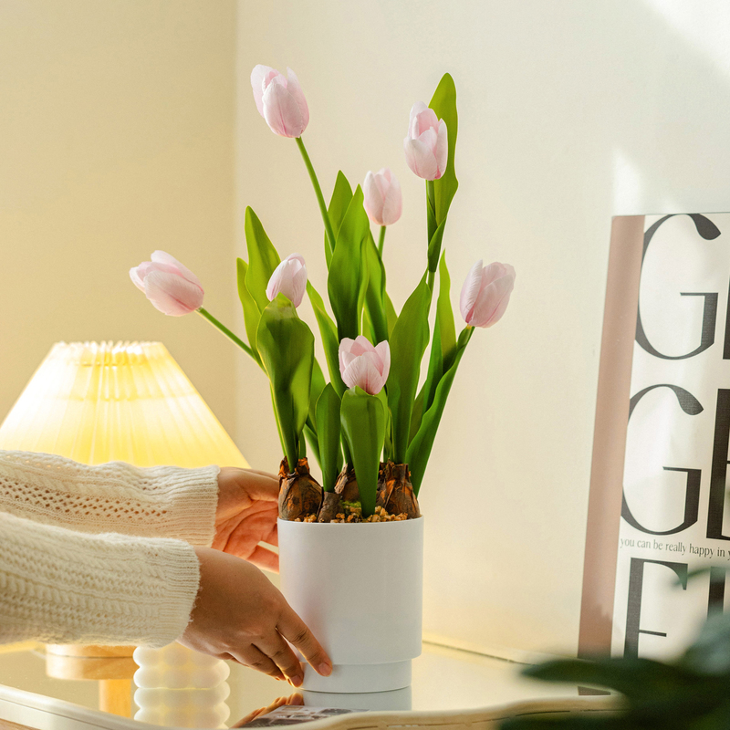 掬涵郁金香餐桌客厅摆件花瓶插花