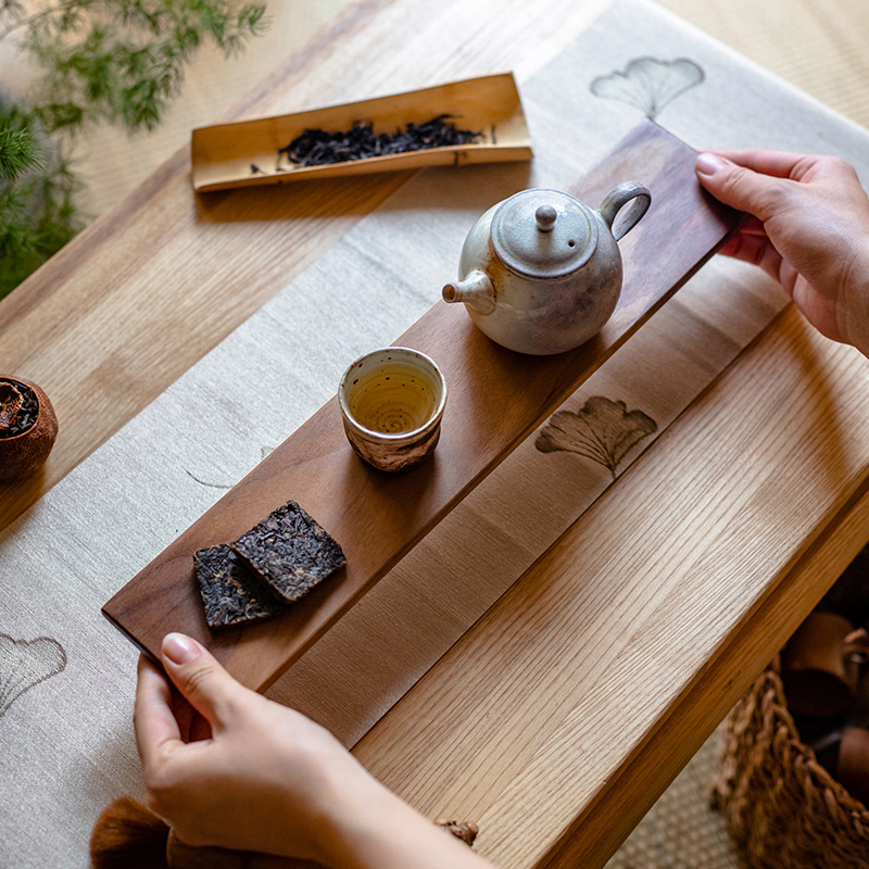 掬涵黑胡桃木实木茶盘茶托木质