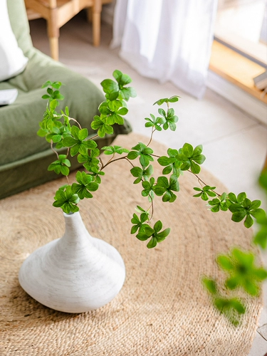 Симуляция зеленого растения лошадь пьяные деревянные висящие часы псевдо -платтные гостиные цветочные стол