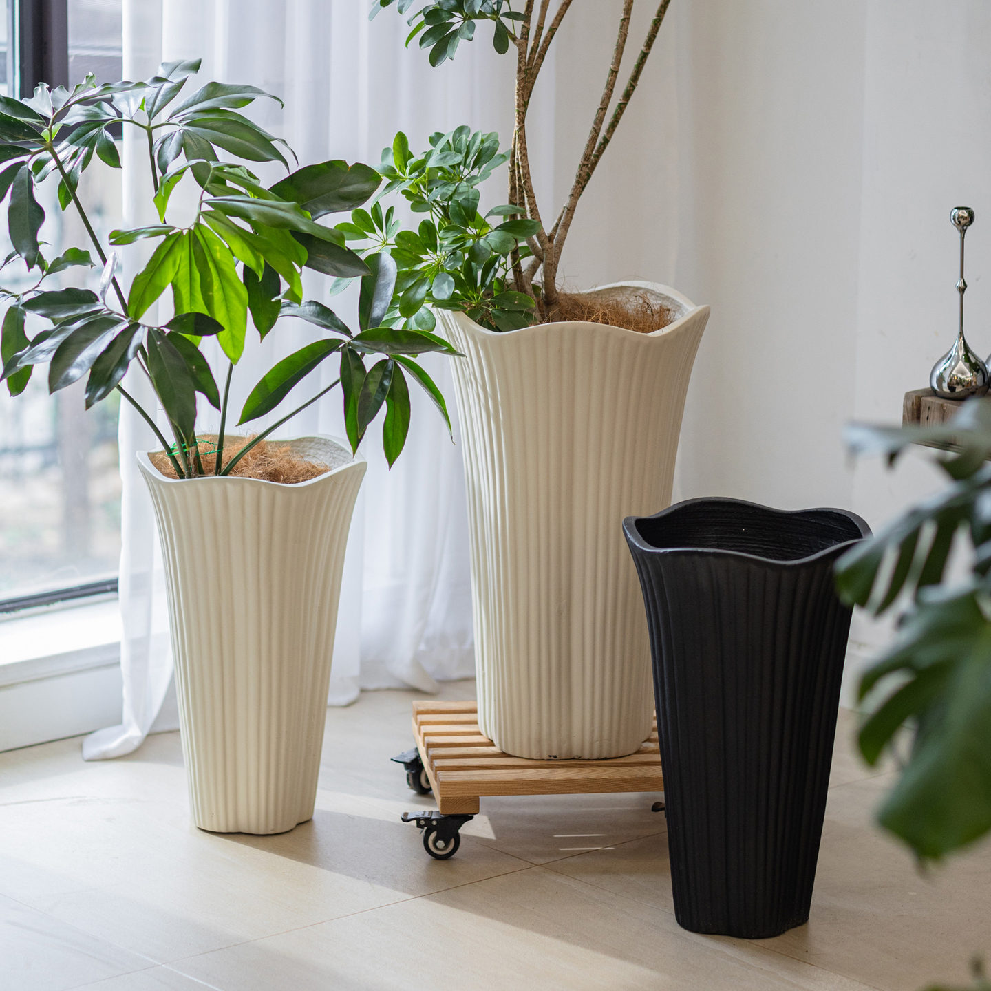 法式创意花瓣造型镁泥花器