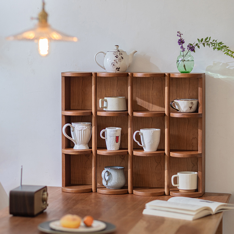 实木壁挂展示架墙上多宝阁博古架