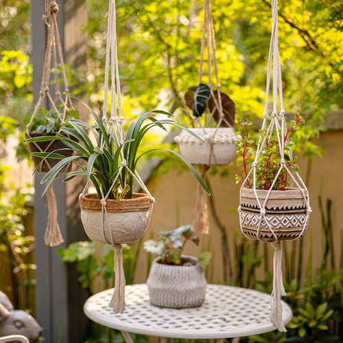 掬涵手工棉绳麻绳吊篮网兜挂饰