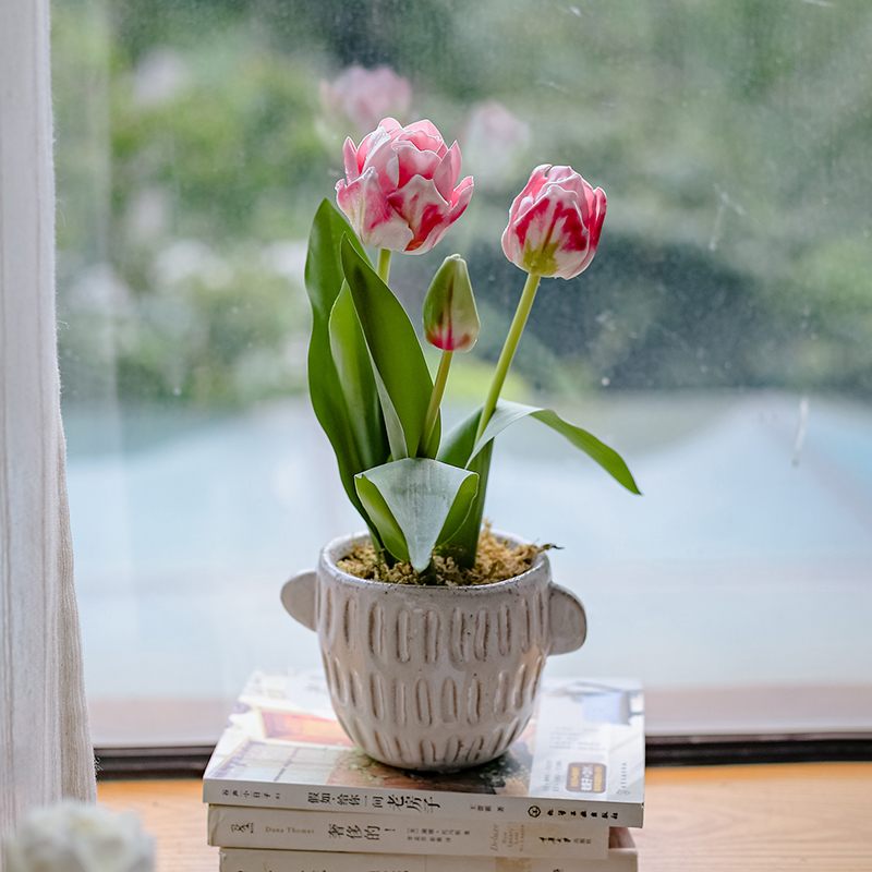 掬涵郁金香桌面假花仿真花装饰花