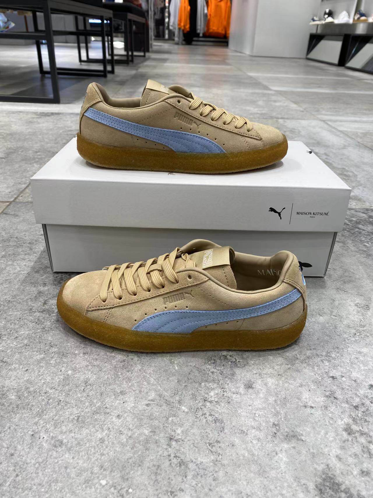 puma彪maison kitsune联名款男女同款复古休闲板鞋suede381270