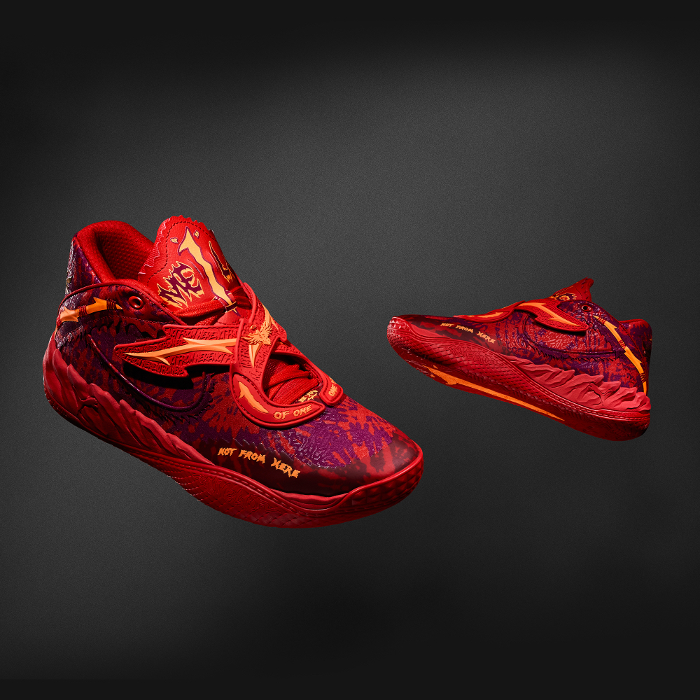 PUMA彪马MB.05男子拉梅洛·鲍尔5代摇滚红扎染图案篮球鞋312132