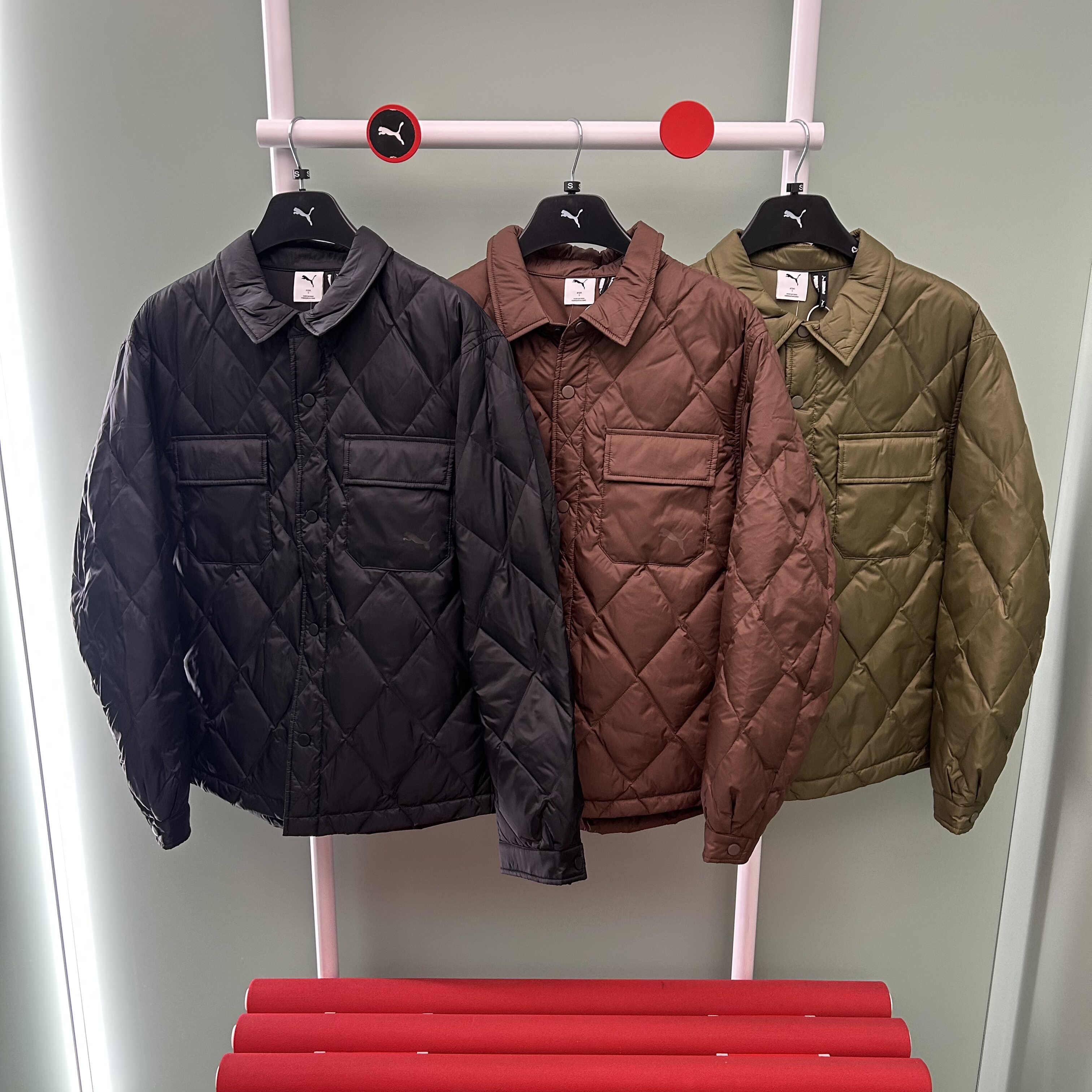 PUMA彪马新款男子运动休闲拒水轻薄保暖衬衫式羽绒服外套635761