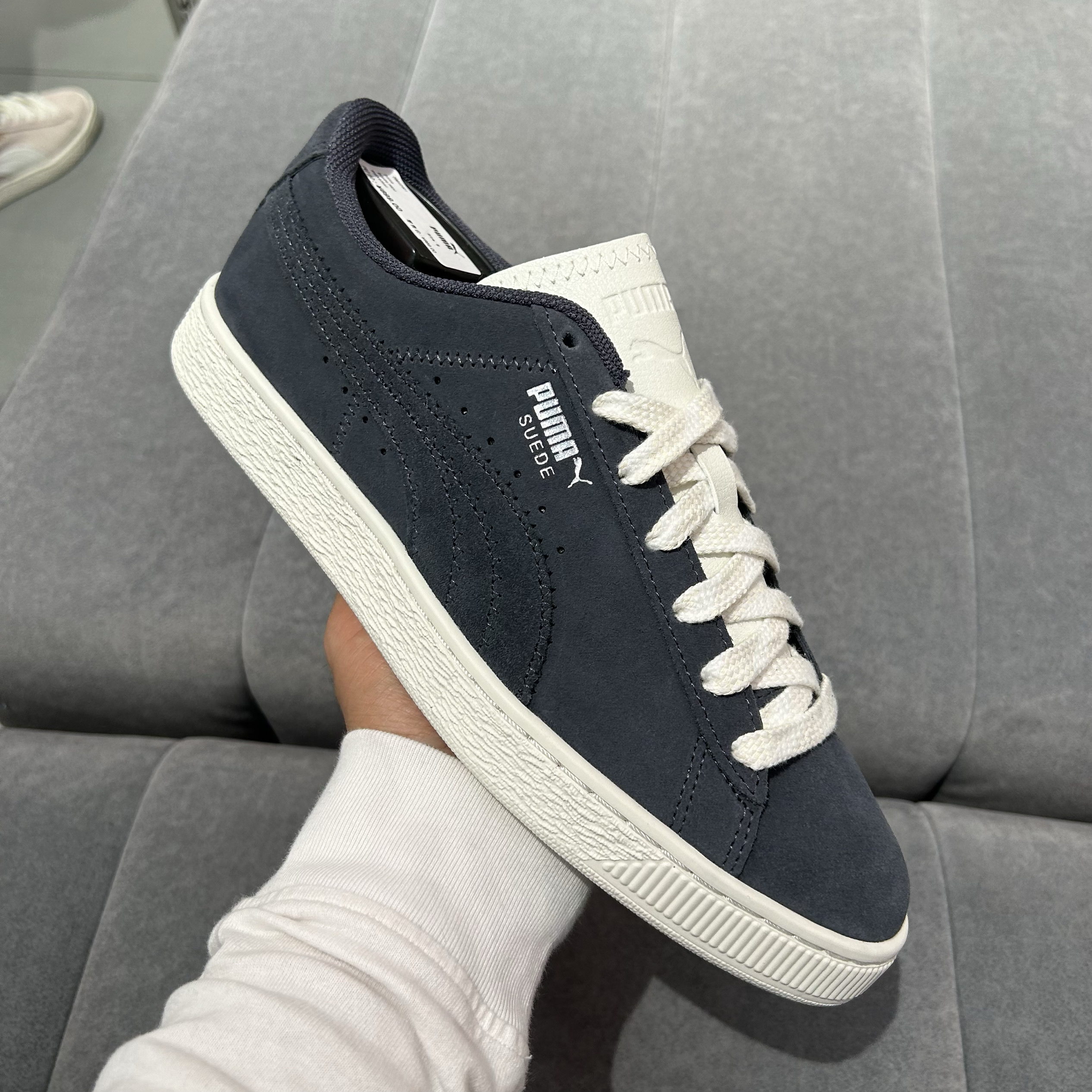 PUMA彪马正品Suede PRM男女款复古经典银河灰烫银休闲板鞋398424