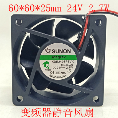 建准6cm6025 24V 2.7W磁悬浮静音风扇KDE2406PTVX工控变频器风扇