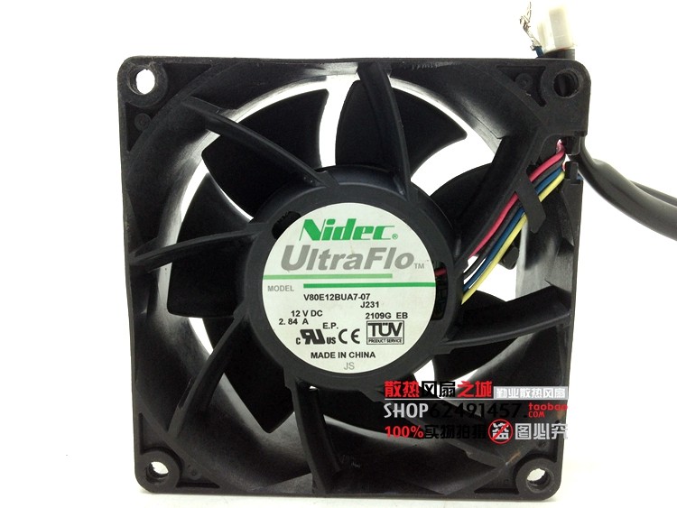 Nidec 8038 12V 2.84A V80E12BUA7-07 8cm 大风量暴力风扇
