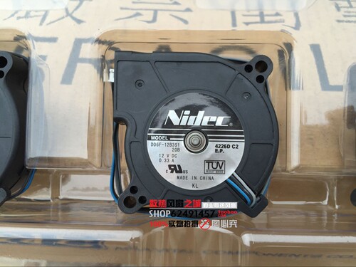 全新原装NIDEC 6025 12V 0.33A D06F-12B3S1 双滚珠涡轮离心风扇